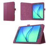Asng Samsung Galaxy Tab A 9.7 Folyo Kılıf - Samsung Tab A 9,7 İnç Tablet SM-T550, SM-P550 (Otomatik Uyku/Uyanma Özelliği ile) için Slim Fit Premium Vegan Deri Kılıf (Mor)