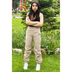Asortix Çocuk Unisex Paçaları Elastik Jogger Paraşüt Kumaş PANTOLON-PNT-0031 - Comford - 13 - 14 Yaş - Krem