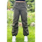 Asortix Çocuk Unisex Paçaları Elastik Jogger Paraşüt Kumaş PANTOLON-PNT-0031 - Comford - 9 - 10 Yaş - Haki