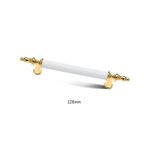 Asos Altın Beyaz Lüks Mobilya Dolap Çekmece Kulp 128mm