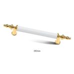 Asos Altın Beyaz Lüks Mobilya Dolap Çekmece Kulp 192mm