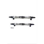 Asos Model Gül Desenli Beyaz Porselen Görünümlü Mobilya Kulp - 9.6 Cm