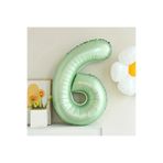 asöy 6 Yaş Retro Su Yeşili Renk 6 Yaş Rakam Sayı Folyo Balon 76 cm 34inç Helyum Balon