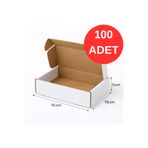 Aspak 15X13X5 cm Kutu- Mini Receiver E-Ticaret Kargo Kutusu-Beyaz Kutu- 0,3 Desi KUTU-KRAFT-100 Adet