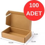 Aspak 15X13X5 cm Kutu- Mini Receiver E-Ticaret Kargo Kutusu-Karton Kutu- 0,3 Desi KUTU-KRAFT-100 Adet