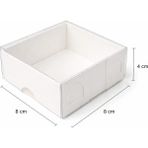 Aspak 8X8X4CM Asetat Kapaklı Amerikan Bristol Beyaz Kutu-Baby Shower, Nikah, Kına, Düğün, Hediyelik Kutu-10 Adet