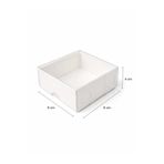 Aspak 8x8x4cm Asetat Kapaklı Beyaz Kutu-Baby Shower, Nikah, Kına, Düğün, Hediyelik Kutu-10 Adet