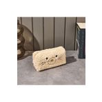 ASPARTAM Teddy Desenli Peluş Kalemlik - Bej - 22x12 cm