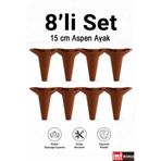 Aspen 15 cm (8'li Set) Koltuk Baza Dolap Tv ünitesi Yatak Odası Konsol Ayağı PS 12-005