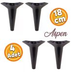 Aspen Lüks Mobilya Kanepe Koltuk Tv Ünitesi Konsol Ayağı Ayakları 18 Cm Siyah Ayak (4 Adet)
