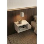 Aspera Wood Modern Duvara Monte Beyaz Komodin - Özel Telefon Bölmeli Minimalist Raf