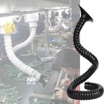 Aspiratör Hortumu, Hortumlu Plastik Toz Çıkarma Tüpü Seti, Duman/Duman Çıkarma için Esnek Duman Toplayıcı Kanalı, 2 "3" Dia Ventilat Egzoz Borusu (Siyah, Id 68mm - L150cm(5ft))
