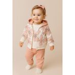 Aspo Baby Kids Kız Bebek/ ÇOCUK3LÜ Takım Hırka Pantolon Uzun Kollu Sweatshirt - 6 - 9 Ay - Pudra