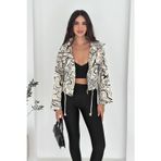 Asprin Fashion Desenli İçi Astarlı Gabardin Ceket