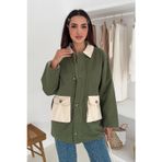Asprin Fashion Körüklü Cep Detaylı Yağmur Gabardin Ceket Yeşil