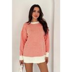 Asprin Fashion Zikzak Desenli Kazak Turuncu-Beyaz