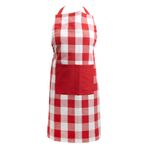 Asquare Aşçı önlüğü 65 x 85 cm – nefes alan önlük %100 pamuk – ayarlanabilir mutfak önlüğü 2 büyük cepli – Cooking Apron – mangal önlüğü kadınlar ve erkekler için, Kırmızı/Beyaz (Karo), 85 x 65 cm