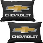 Asr Chevrolet 2 li Lüks Araç Boyun Yastığı Siyah ve Ahşap Logo Anahtarlık