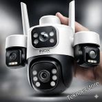 Asr INOXX113 3+3+3mp 3 Lensli Wifi Ptz Kamera Suya Dayanıklı Gece Görüşlü - Beyaz - Altın