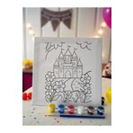 Asra Çocuk Tuval Boyama Seti (TUVAL, FIRÇA VE 6 RENK AKRİLİK BOYA SETİ) Hobi Seti Mini Tuval 22x22 CM