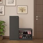 ASRA TREND Antrasit A-18 Modern Ayakkabılık ve 60 cm Geniş Konforlu Puf Seti%100 MDFLAM