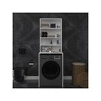 ASRA TREND Beyaz BD-04 Çamaşır Makinesi Üstü Banyo Dolabı 65x190 cm 4 Katlı Açık Raflı Düzenleyici%100 MDFLAM Modern Banyo Raf Ünitesi