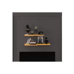 Asra Trend Doğal Modern Organizer Düzenleyici 2'li Kıvrımlı Dekoratif Kitaplık Banyo Mutfak Duvar Rafı