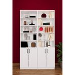 Asra Trend K-39 %100 MDF 120 cm 2 Modüllü Kapaklı Kitaplık Raflı Kütüphane Beyaz