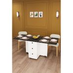Asra Trend Katlanır Mutfak Yemek Çalışma Masası KM-30 %100 MDF Akıllı Masa Royal Mermer