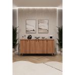 ASRA TREND KNSL01 Petra Desen 4 Kapaklı Konsol 150 cm Geniş Çok Amaçlı Dolap Modern Metal Ayaklı Salon ve Antre Ünitesi%100 MDFLAM