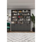 ASRA TREND Koyu Gri K-57 Kapaklı Modern Kitaplık ve Ofis Raf Ünitesi%100 MDFLAM