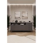 ASRA TREND Koyu Gri KNSL-06 Konsol TV Ünitesi Salon & Yemek Odası Büfesi 180x80x45 cm%100 MDFLAM
