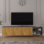 ASRA TREND Koyu Gri & Petra Desen T-22 Modern TV Ünitesi 200 cm%100 MDFLAM