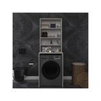 ASRA TREND Kül Gri BD-04 Çamaşır Makinesi Üstü Banyo Dolabı 65x190 cm 4 Katlı Açık Raflı Düzenleyici%100 MDFLAM Banyo Raf Ünitesi