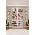 Asra Trend Lüks 16 Raflı Ayarlanabilir Ev Ofis Kitaplık %100 MDF Dekoratif Kütüphane Kitaplık K09 - Beyaz