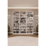 Asra Trend Lüks 24 Raf Ayarlanabilir Ev Ofis Kitaplık %100 MDF Dekoratif Kütüphane Kitaplık K20 - Beyaz
