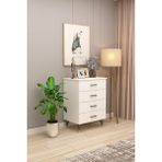 Asra Trend Lüks 4 Çekmeceli Şifonyer Komodin %100 MDF Çok Amaçlı Düzenleyici ŞF-01 - Beyaz