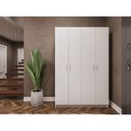 Asra Trend Lüks 4 Kapaklı Portmanto Askılı Vestiyer %100 MDF Ayakkabılık Dolabı V08 - Beyaz