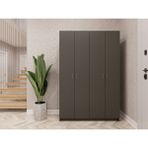 Asra Trend Lüks 4 Kapaklı Portmanto Askılı Vestiyer %100 MDF Ayakkabılık Dolabı V08 - Koyu Gri