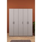 Asra Trend Lüks 5 Kapaklı Portmanto Askılı Vestiyer %100 MDF Ayakkabılık Dolabı V09 - Kül Grisi