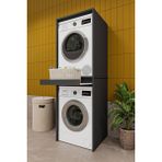 Asra Trend Lüks Çekmeceli Çamaşır Makinesi Dolabı %100 MDF Çamaşır Kurutma Banyo Dolabı BD05 - Antrasit