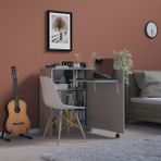 Asra Trend Lüks Kapaklı Çalışma Masası Kitaplık %100 MDF Bilgisayar Ders Çalışma Masası MD002 - Kül Rengi - 68 x 90 x 30