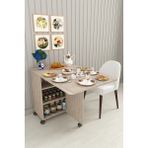 Asra Trend Lüks Katlanır Mutfak Adası Bar %100 MDF Çok Amaçlı Yemek Masası Kahve Köşesi Erzak Dolabı MA01 - Sidon - 70 x 75 x 105