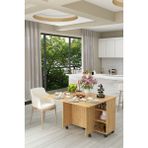 Asra Trend Lüks Katlanır Mutfak Adası Bar %100 MDF Çok Amaçlı Yemek Masası Kahve Köşesi Erzak Dolabı MA02 - Safir Meşe - 120 x 75 x 95