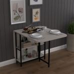 Asra Trend Lüks Katlanır Mutfak Yemek Masası %100 MDF Pratik Çalışma Masası KM31 - Antrasit