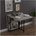 Asra Trend Lüks Katlanır Mutfak Yemek Masası %100 MDF Pratik Çalışma Masası KM31 - Gri