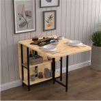 Asra Trend Lüks Katlanır Mutfak Yemek Masası %100 MDF Pratik Çalışma Masası KM31 - Safir Meşe