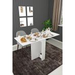 Asra Trend Lüks Katlanır Mutfak Yemek Masası %100 MDF Pratik Çalışma Masası KM32 - Beyaz - 133 x 75 x 60