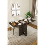 Asra Trend Lüks Katlanır Mutfak Yemek Masası %100 MDF Pratik Çalışma Masası KM32 - Siyah Taş - 133 x 75 x 60