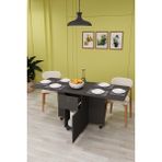 Asra Trend Lüks Katlanır Mutfak Yemek Masası %100 MDF Pratik Çekmece+Dolaplı Çalışma Masası KM28